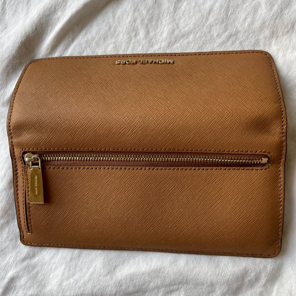 Michael Kors Leather Jet Set Travel Wallet Brown / Caramel - Picture 6 of 13